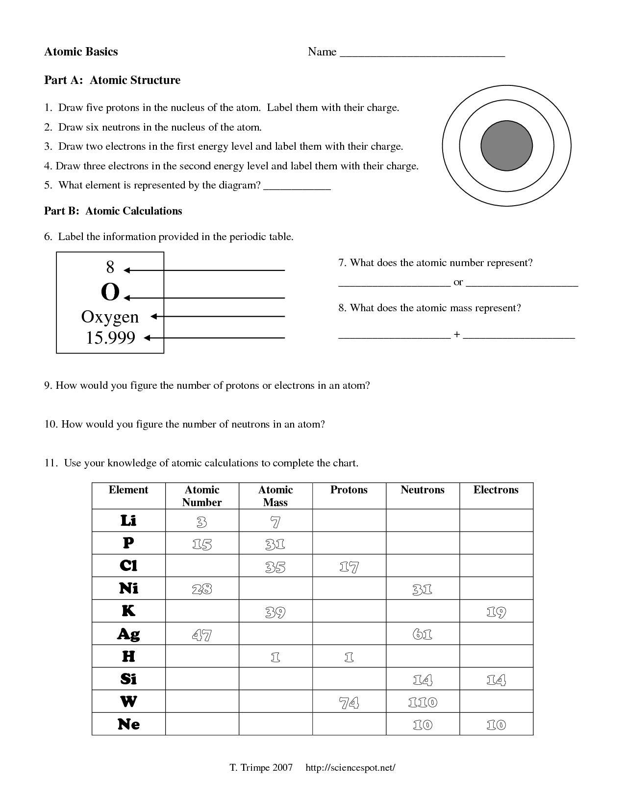 13 Basic Atomic Structure Worksheet Answers Worksheeto