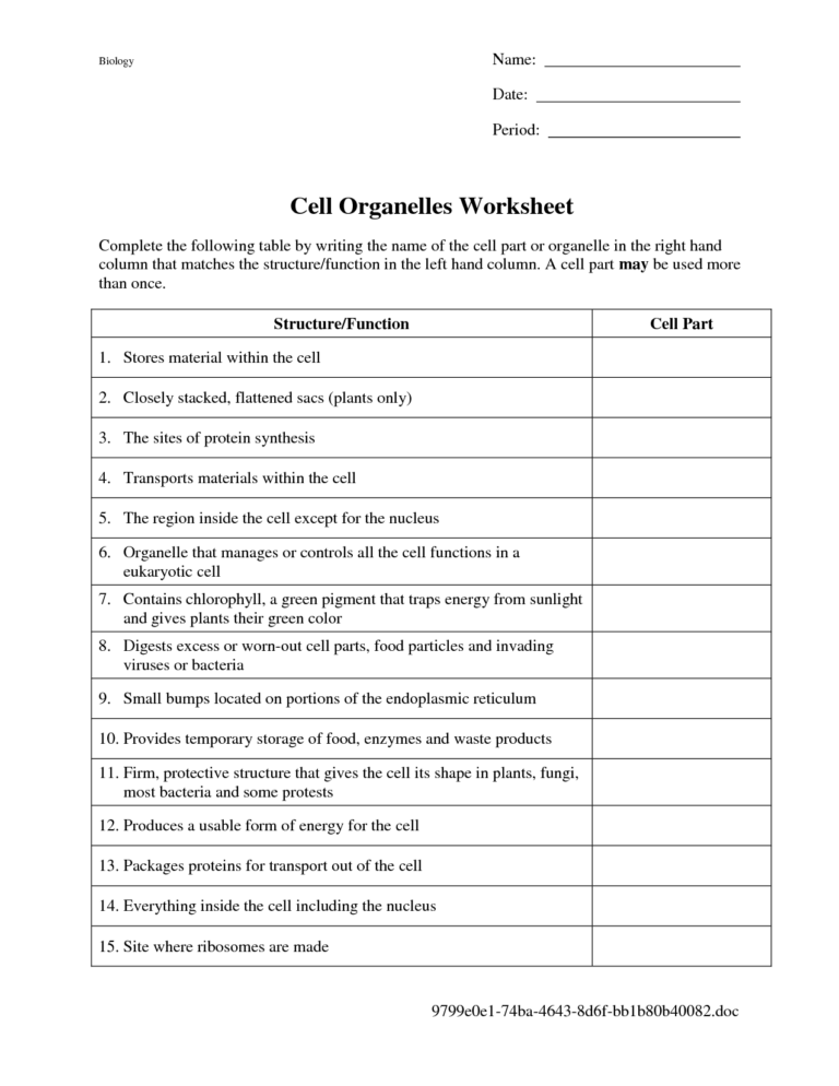 Biology Life Science Worksheet Answers - Scienceworksheets.net