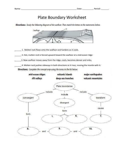 19 Fresh Plate Tectonic Boundary Worksheet