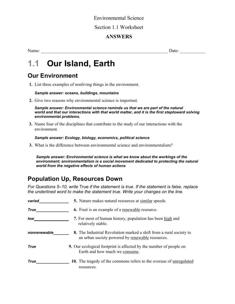 20 Environmental Science Worksheets Pdf