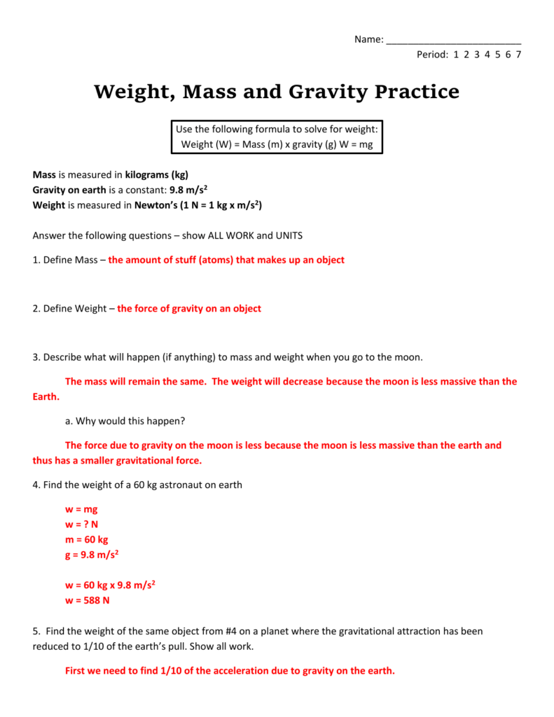 233 Physical Science Names And Formulas Worksheet 1 Answer Key 