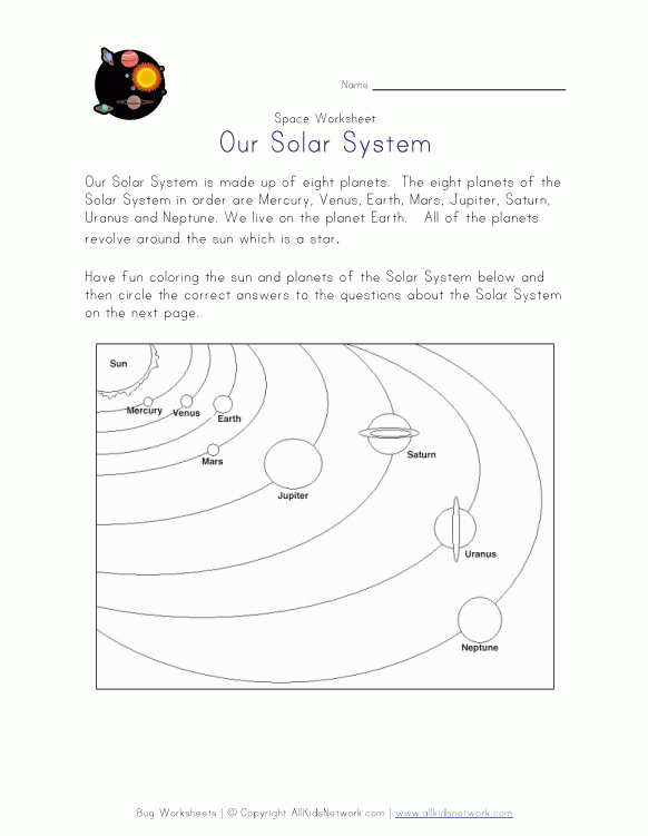 2nd Grade Science Worksheets On Solar System