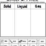 5th Grade Science Matter Worksheet