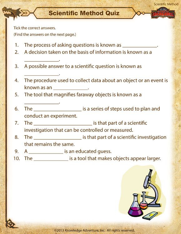 7 Grade Science Worksheet