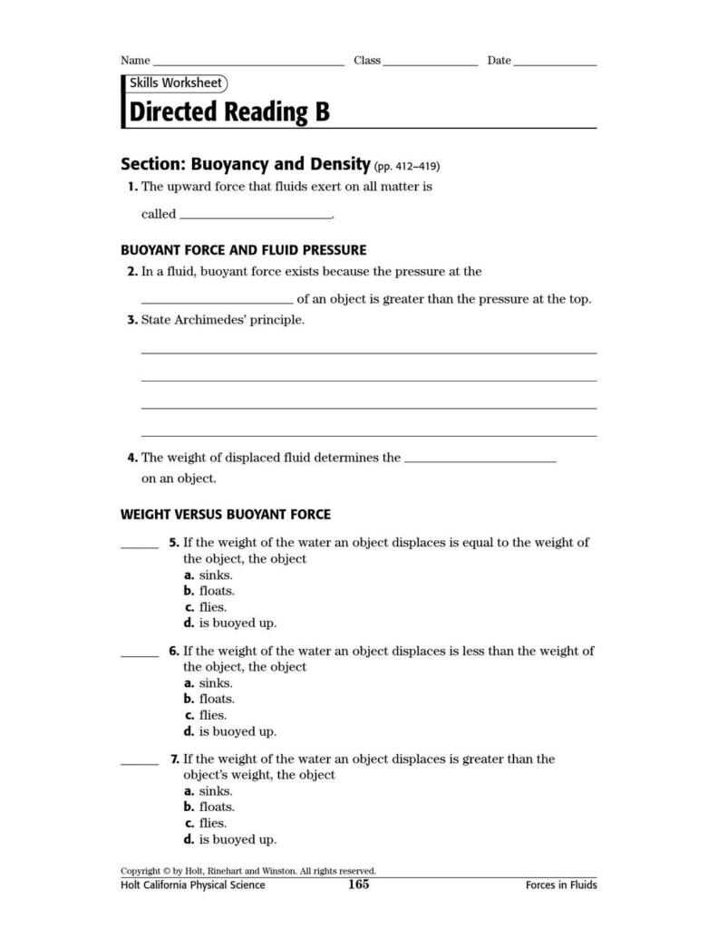 8th Grade Science Worksheets