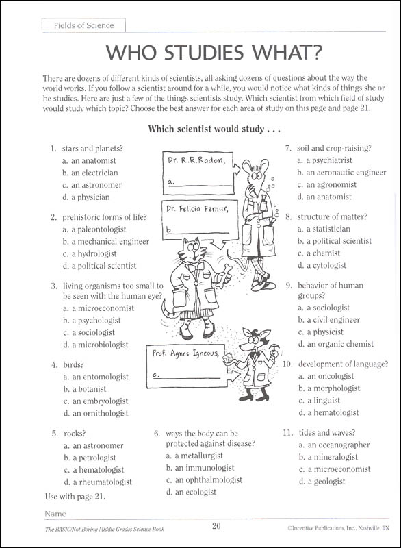 Basic Not Boring Middle Schl Science Book Incentive Publications