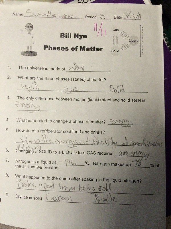 Bill Nye Phases Of Matter Worksheet Answers Handmadened