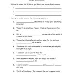 Bill Nye Seasons Worksheets