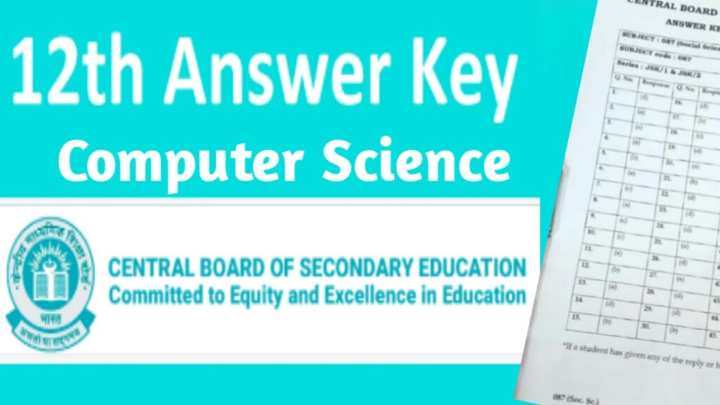 Class 12 Board Exam Computer Science Answer Key 2021 Term 1 YouTube