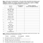 Classification Of Matter Worksheet