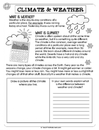 Climate And Weather Worksheet Pdf