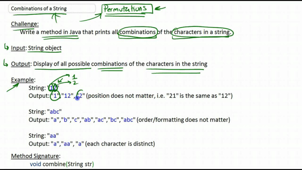 Combinations Of A String Computer Science Challenge Part 1 3 YouTube