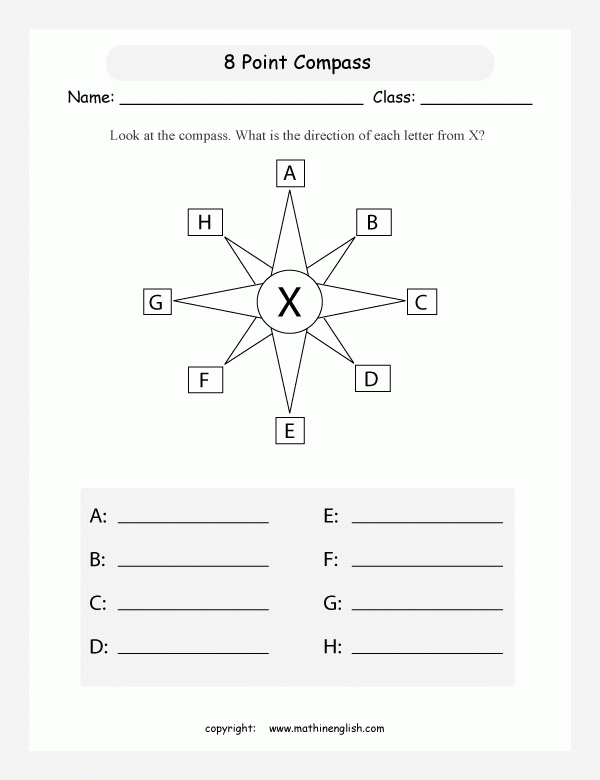 Compass Direction Worksheets