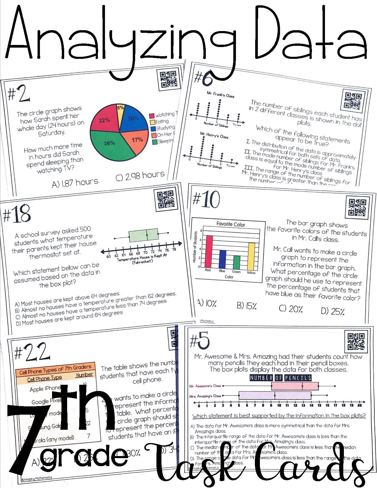 Data Worksheet For 7Th Grade