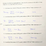 Density Calculations Worksheet 1