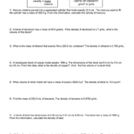 Density Calculations Worksheet Answers