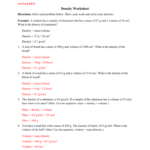 Density Practice Worksheet Answers