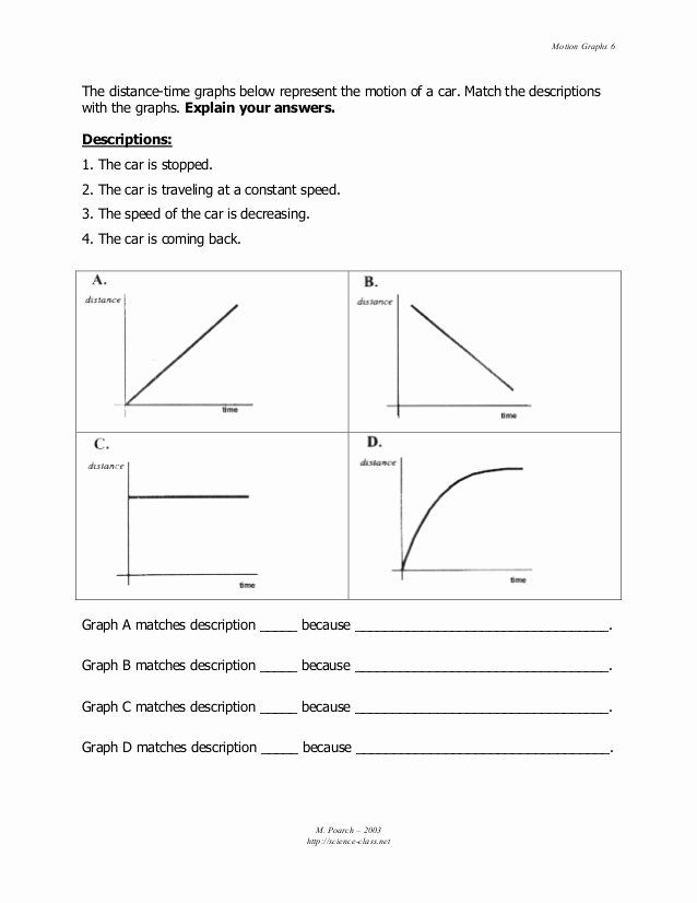 Distance Time Graph Worksheet With Answers