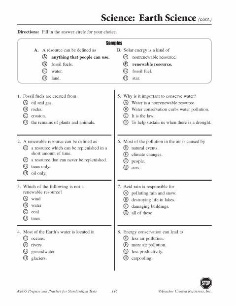 Earth Science Lab Practical Worksheet