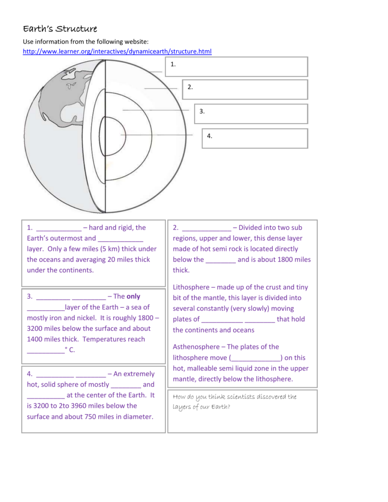 Earth System Science Worksheet