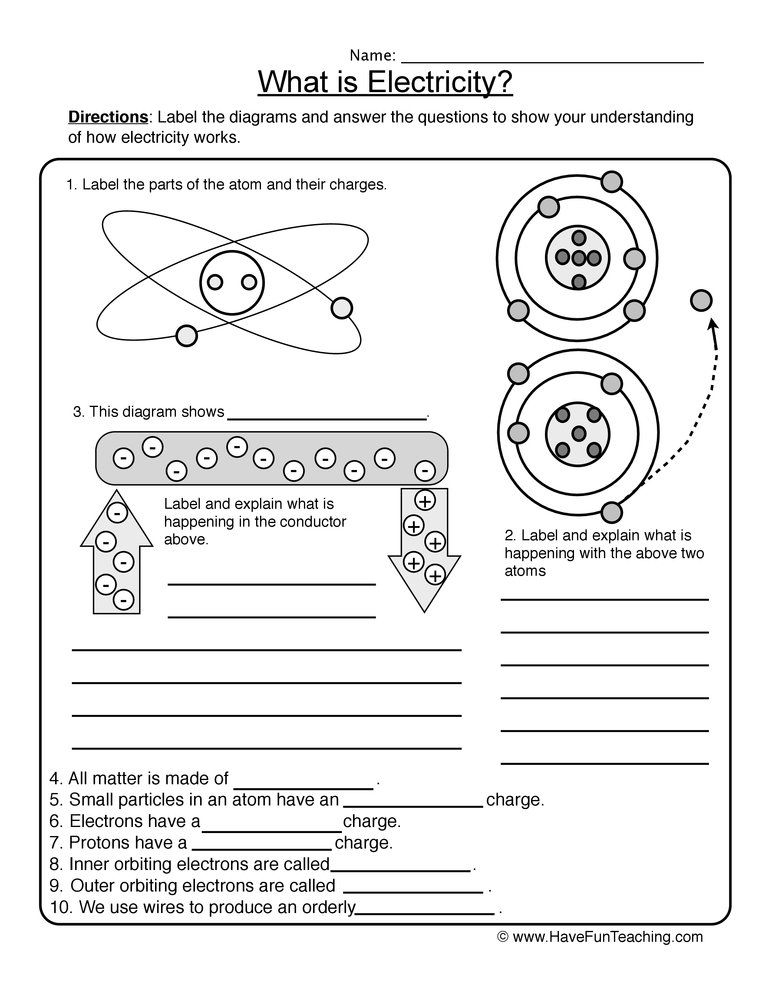 Electric Current Worksheet 6th Grade