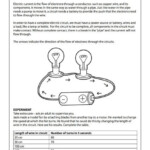 Electrical Current 1 Natural Science Worksheet Grade 6 Escolar