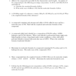 Empirical And Molecular Formulas Worksheet