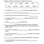 Forces Motion Worksheet Have Fun Teaching