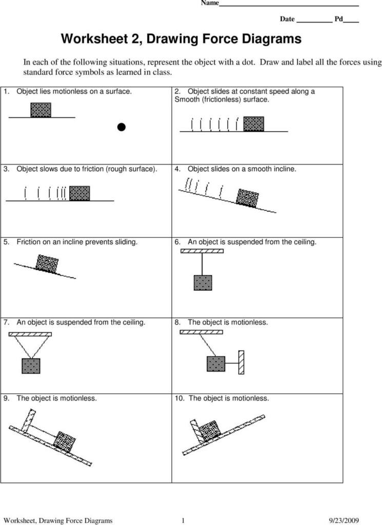 Free body Diagrams Worksheet Answers