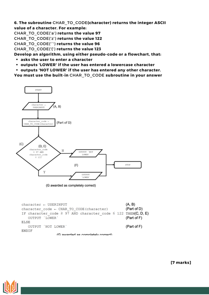 GCSE Computer Science Algorithm Questions And Answers Teaching Resources