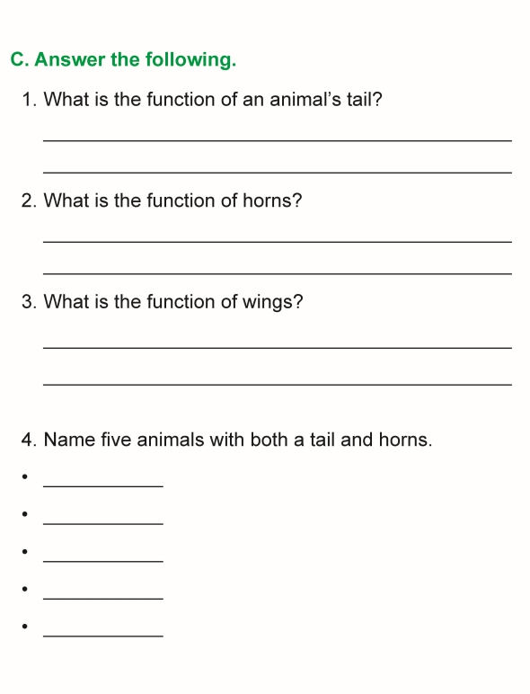 Grade 1 Science Lesson 4 Body Parts Of Animals Primary Science