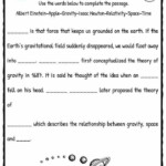 Gravitational Force Worksheet For Grade 6