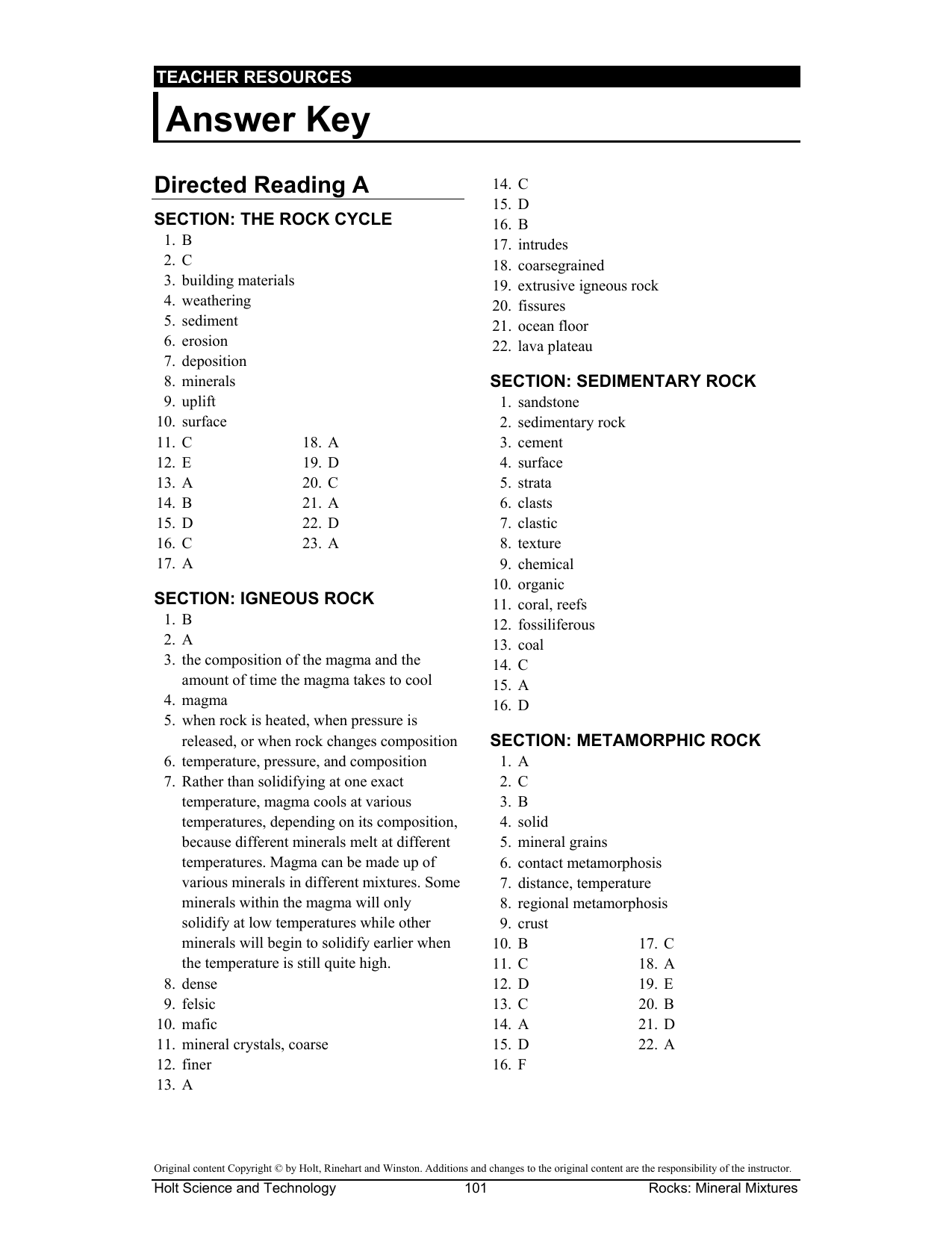 Holt Science And Technology Interactions Of Living Things Answer Key