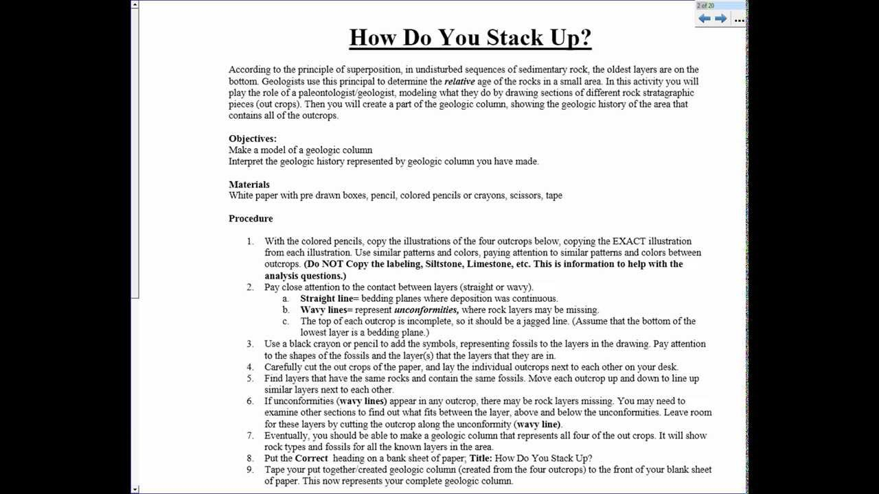 How Do You Stack Up Understanding Geologic Column Lab YouTube