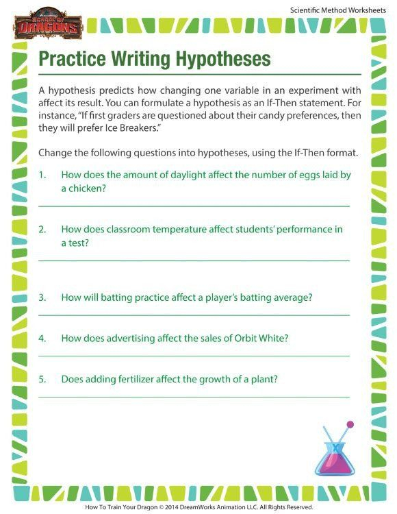 Hypothesis Writing Practice Worksheets With Answers