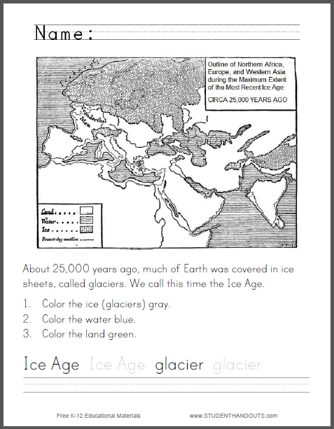 Ice Age Primary Science Worksheet Student Handouts