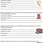 Identifying Variables Worksheet Science