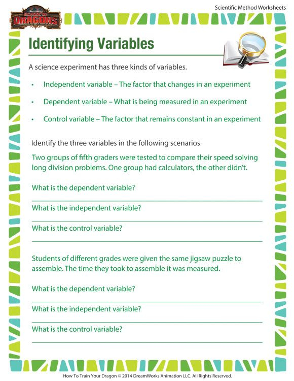 Identifying Variables Worksheet Science Answers