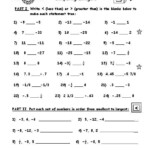 Integer Worksheet 6th Grade