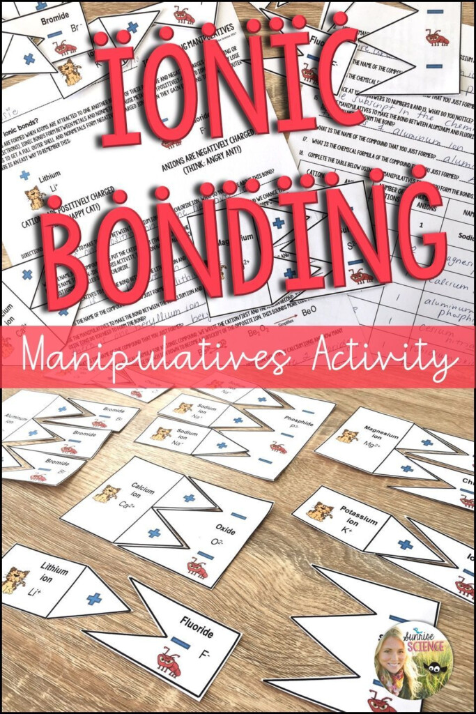 Ionic Bonding Manipulatives Puzzle Activity Ionic Bonding Science 