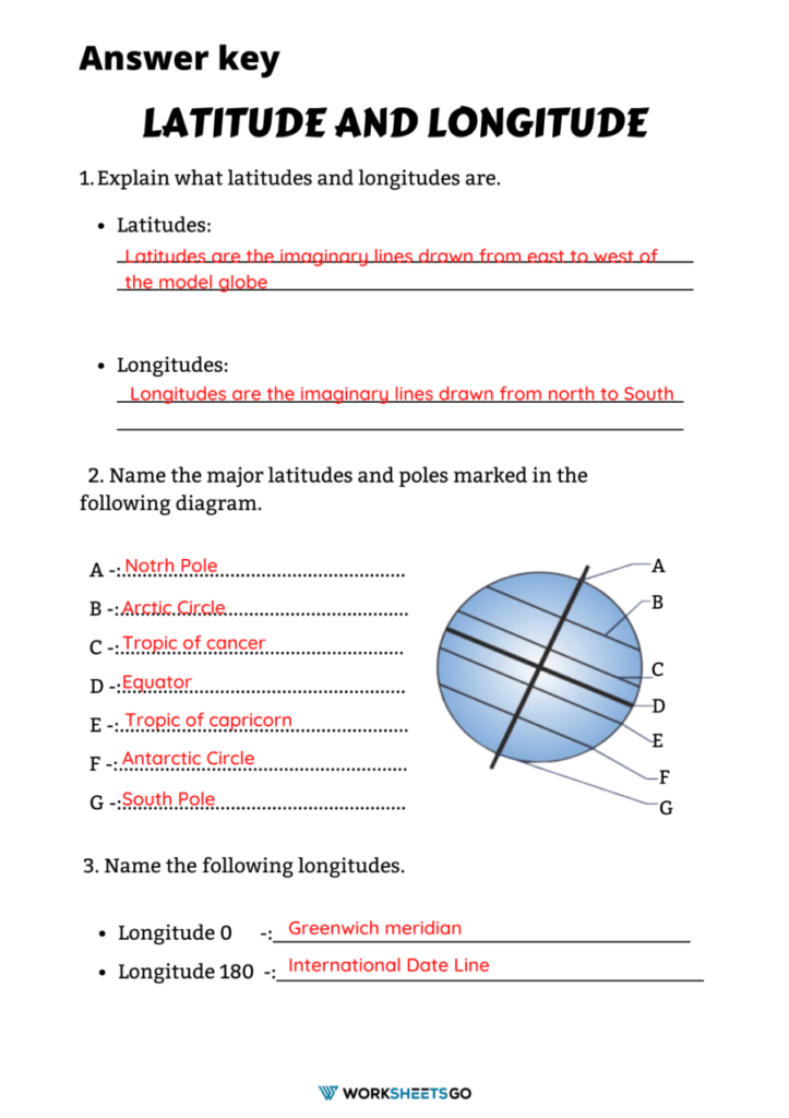 Latitude Longitude Worksheets WorksheetsGO