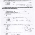 Law Of Universal Gravitation Worksheet Answers Coearth