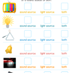 Light And Sound Waves Worksheet Worksheets For Kindergarten