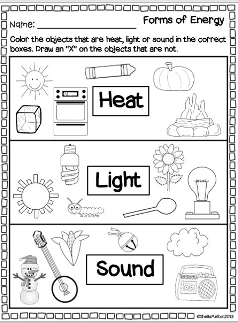 Light Energy Worksheet Grade 4