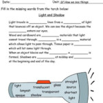 Light Worksheet For Grade 4