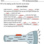 Light Worksheet Grade 8 With Answers
