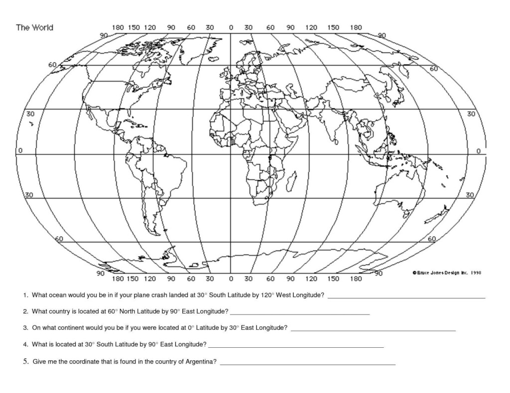 Longitude And Latitude Worksheets