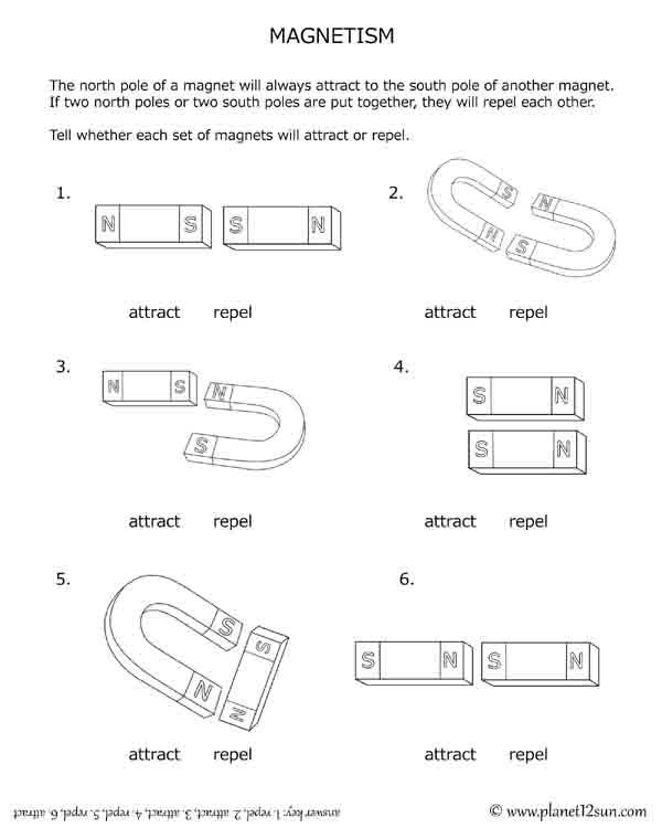 Magnets And Magnetism Worksheet