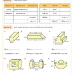 Mass Density Volume Worksheet Printable Maths Worksheets