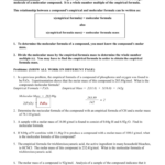 Molecular Formula Worksheet